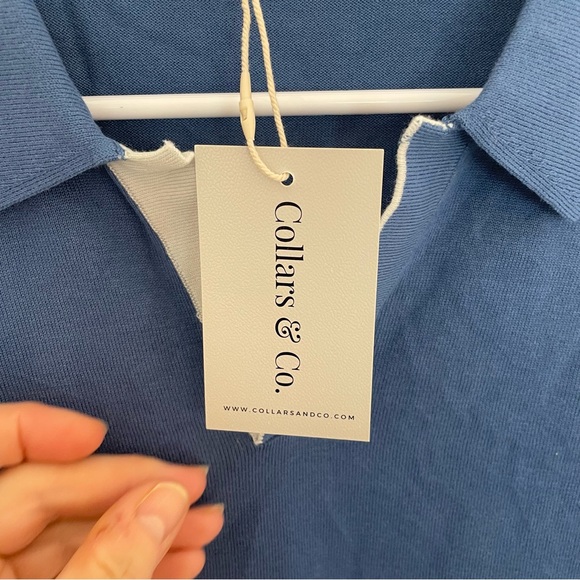 NEW Collars & Co Blue The Maranello Contrast Collar Polo XXL 2XL - Picture 6 of 8